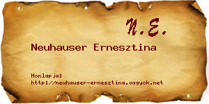 Neuhauser Ernesztina névjegykártya
